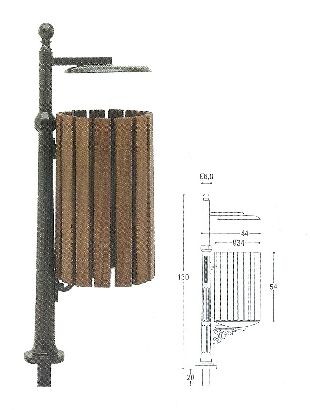 Cestino Vienna Legno Con Coperchio Cod. 561