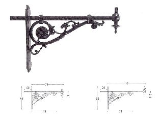 ghisa Mensola per illuminazione a parete modello giglio