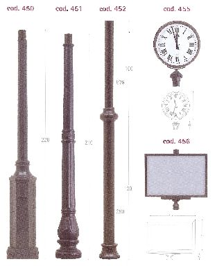 ghisa Paline e orologi codici 450, 451, 452, 455, 456