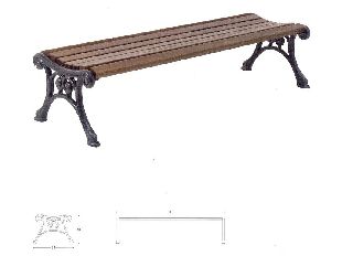 Panca Cortina Ghisa E Legno Per Arredo Urbano
